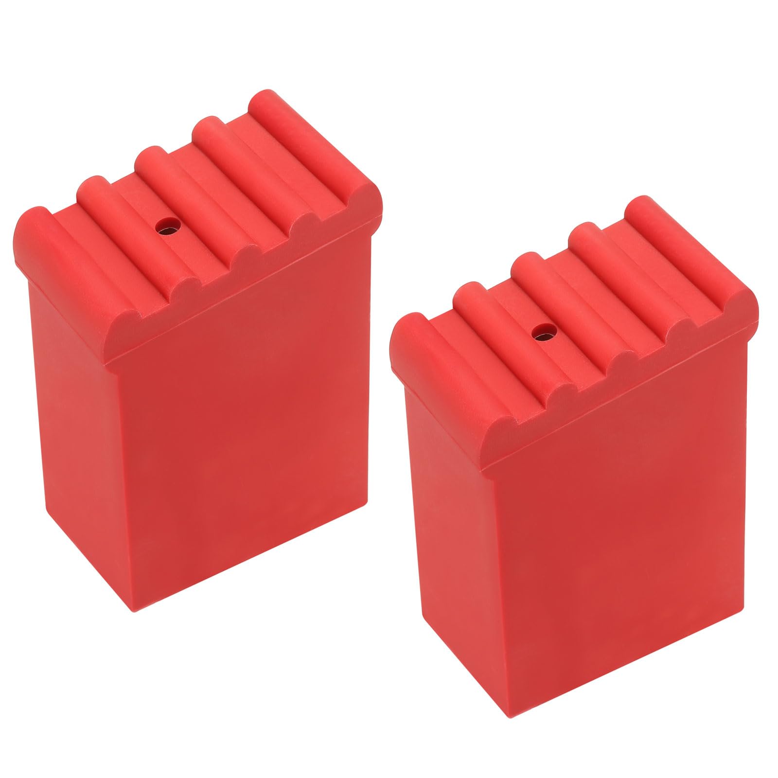 PATIKIL Step Ladder Foot Mat, 2 Pack Herringbone Ladder Feet Cover Non-Slip Rubber Cap Thicken Ladder Legs Accessories Replacement for Ladder Protection, Red