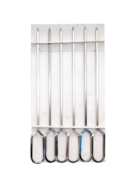 Arrow Trading 11-inch Full Length 3 inches Stainless Steel Handle Skewers for Tandoor Grill BBQ Steel Needles 4 mm Square Rod