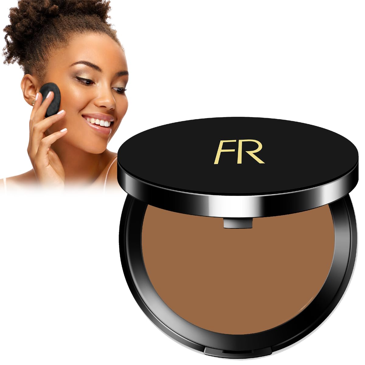 Luxury Oil Blotting Pressed Powder by Flori Roberts, Long Lasting Oil and Shine Control, Flawless Complexion for Women of Color or Deeper Skin Tones