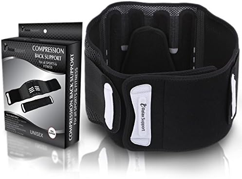100 % Lumbar Support Back Brace RS3 Adjustable Compression Belt Best for Sports, Fitness, Injury Recovery With Active Lower Spine Support for Sciatica, Pain Relief, Herniated Disc | Men &amp; Women