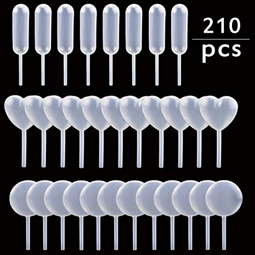 UPlama 210PCS 4ml Cupcake Pipette,Plastic Disposable Pipettes Heart Round Rectangular Plastic Squeeze Transfer Pipettes Strawberry Pipettes For Cupcake,Chocolate, Birthday Party And Holiday Decoration