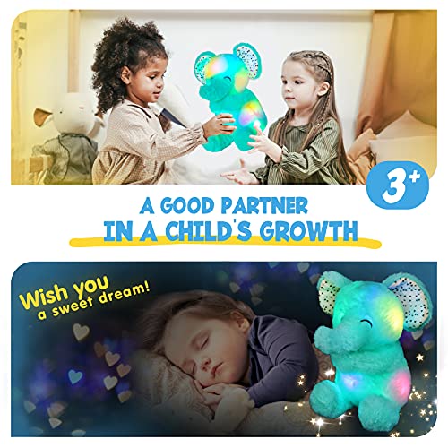 Houwsbaby Light up Elephant Stuffed Animal Floppy LED Plush Toy Night