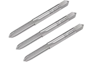 uxcell Machine Tap 10-32 UNF Thread H2 Class 3 Flutes High Speed Steel Screw Threading Tap Tapping Tool 3pcs