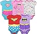 Justice League Baby Girls' 5 Pack Onesies - Wonder Woman, Batgirl and Supergirl