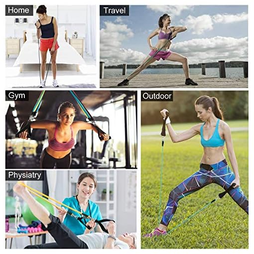 NIUFIT Exercise Resistance Bands Set Stackable up to 100 lbs Workout Tubes for Indoor and Outdoor Sports Weight Lifting… - Image 4