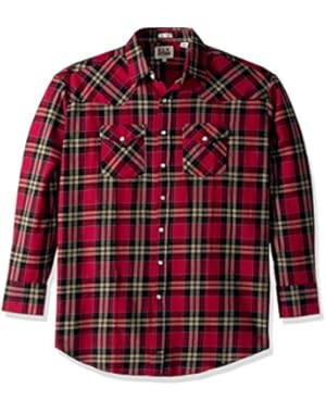 Men's Size Long Sleeve Brawny Flannel Shirt- Tall,