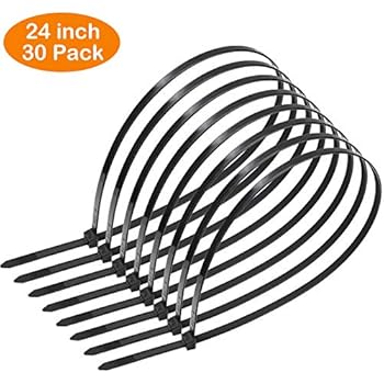 OneLeaf Cable Ties 24 Inch Heavy Duty Zip Ties with 200 Pounds Tensile Strength for Multi-Purpose Use, Self-Locking UV Resistant Nylon Tie Wraps, Indoor and Outdoor Tie Wire.30 Pcs Black