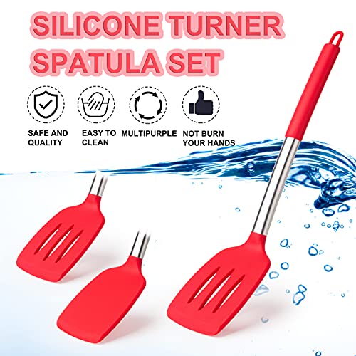 Set of 2 Silicone Turners Spatula Flexible Silicone Spatulas for