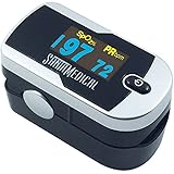 Santamedical Generation 2 OLED Fingertip Pulse Oximeter Oximetry Blood Oxygen Saturation Monitor with batteries and lanyard - Silver