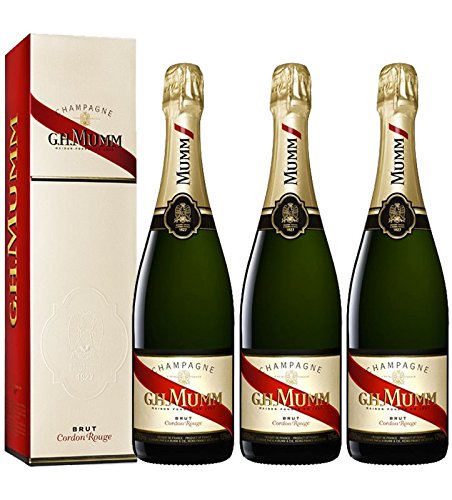 LOT 3 CHAMPAGNES MUMM BRUT CORDON ROUGE 75CL AVEC ÉTUIS