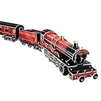 POP Out World The Train for Magic School Olton Hall Three Connected Steam Locomotive Trains 3D Puzzle for Kids, Gifts, Family-Friendly, Family Activity, Home Decor in Red and Black, 201 pcs