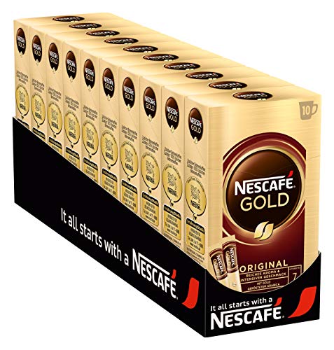 NESCAFÉ GOLD Original Getränkepulver-Sticks, löslicher Bohnenkaffee, Instant-Kaffee aus erlesenen Kaffeebohnen…