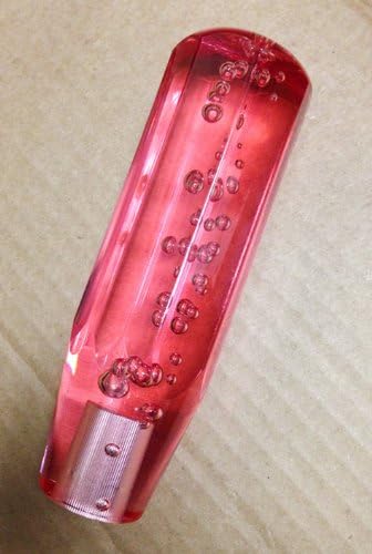Monokaracing JDM VIP style CRYSTAL BUBBLE SHIFT KNOB Gear Stick Shifter Drift (octangle shape)- Red color-5.75''