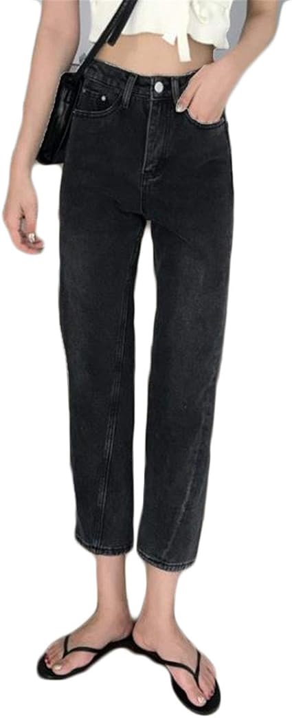 Amazon ジャンーウェ レディース デニムパンツ ジーンズ 夏 テーパード ストレート ファッション ゆったり おしゃれ 春 夏 ハイライズ スリム 美脚 ジーンズ 通販
