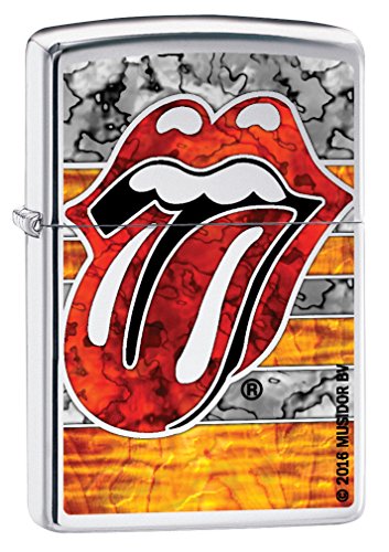 Zippo Lighter: Rolling Stones Logo, Fusion - High Polish Chrome 77652