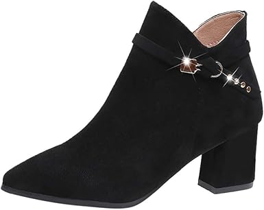 short suede boots with heel