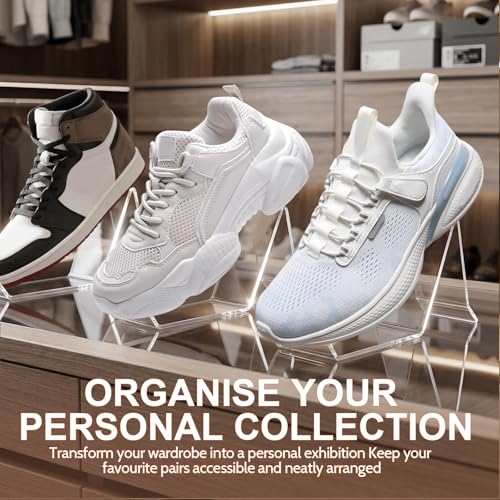 iplusmile 2 pcs Clear Acrylic Shoe Display Stand: Shoe Display Support Rack Holder for Retail Store, Home Wardrobe-Sandal, High Heel, Trainers | Shoe Display Support Rack Holder for Retail Store, Home Wardrobe-Sandal, High Heel, Trainers
