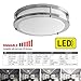 OSTWIN 12-inch Small size LED Ceiling Light Fixture Flush Mount, Dimmable, Round 15 Watt (75W Repl) 3000K Warm White, 1050 Lm, Nickel Finish with Acrylic shade UL and ENERGY STAR listed