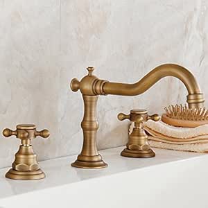 Baño con bañera antigua de latón Sink faucet amplia bañera romana