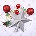 Aneco Glitter Mini Christmas Tree Topper Shatter-Proof Small Christmas Tree Decoration Treetop for Holiday Ornament or Home Decor, (Silver, 4 inch)
