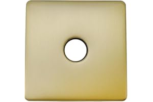 Antrader Square Shower Flange Cover,1Pcs 3.5 Inch Large Shower Arm Flange Universal Modern Shower Arm Flange Oversized Replacement Escutcheon Cover Plate for Shower Head Arms (Brushed Gold)