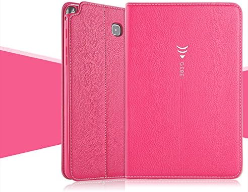 Galaxy T350 Case ,Gebei Tab a 8.0 Inch Case Magnetic Closure Pu Leather Full-body Protective Case[stand Feature][card Slot]for Samsung Galaxy Tab a 8.0 Inch Sm-t350 (Galaxy Tab a 8.0" Sm-t350, Pink)