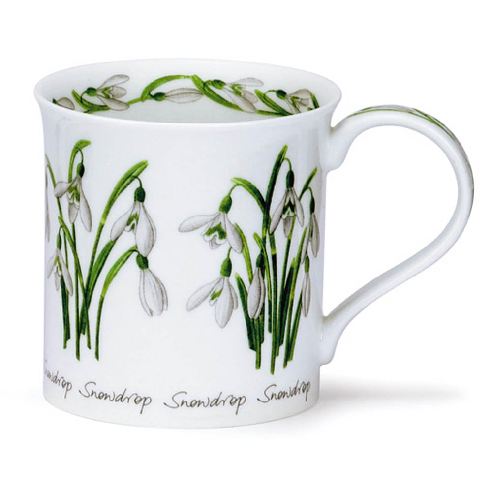 Dunoon Bone China Spring & Summer Flowers Bute Mug (Snowdrop)