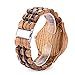 BEWELL W116C Wooden Watch Mens with Date Day Display, Retro Wood Watches with Luminous Hands, Lightweight Wooden Wristwatch