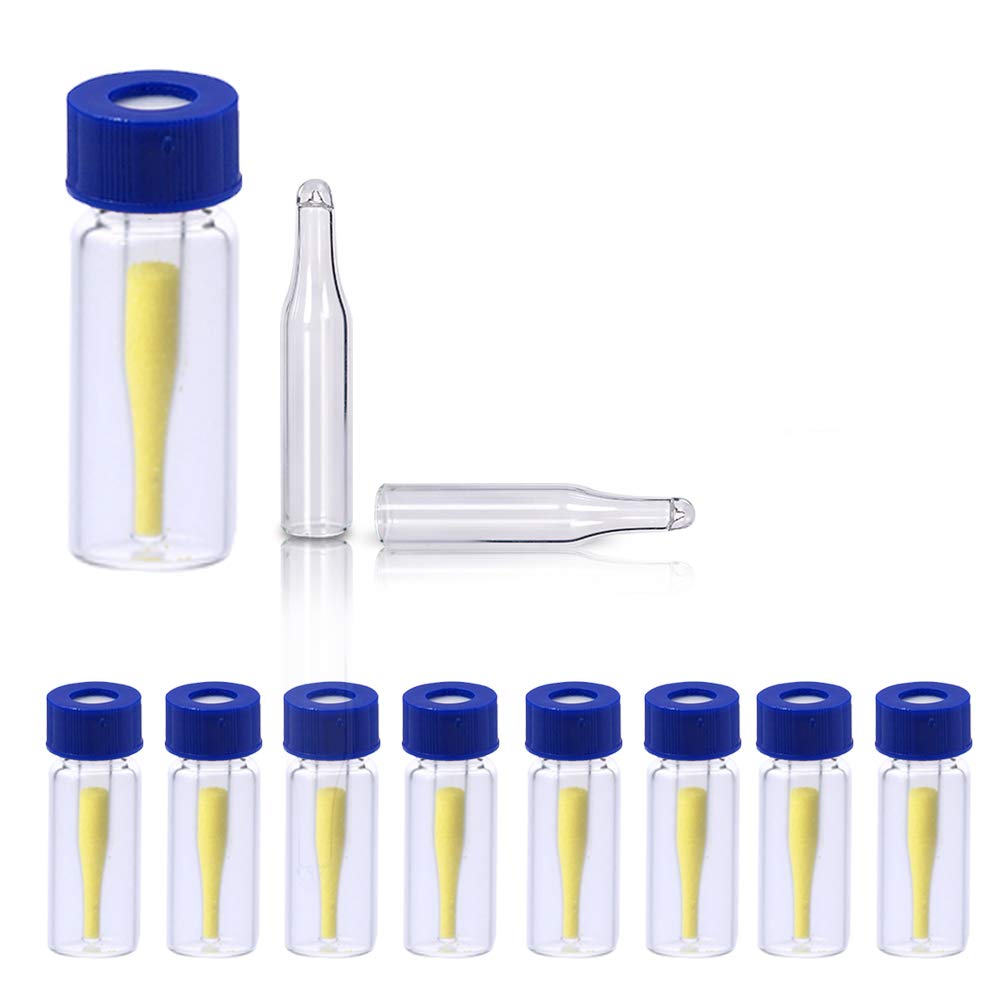 Autosampler Vials, MS Lab Supply Insert Tube Sample Vials Glass 2ml