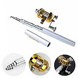 Dealzip Inc 38inch Mini Portable Pocket Aluminum Alloy Fishing Rod Rack Pen and Reel Combos