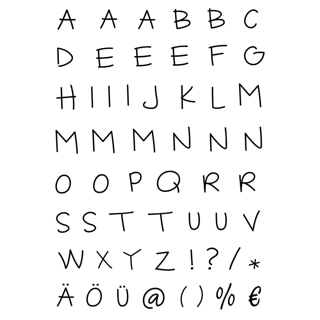 EFCO Stamp Clear Alphabet Capital Letters A7 / 74 x 105 mm 55 Parts Transparent, 11 x 8 x 2 cm