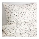 Ikea Ljusoga Duvet Cover and Pillowcase, Queen, flower