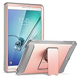Galaxy Tab S2 9.7 Case, YOUMAKER Full-body Heavy Duty Protective Case with Kickstand and Built-in Screen Protector for Samsung Galaxy Tab S2 9.7 inch (2015 Release) - Rose Gold/Gray