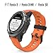 MoKo Band Compatible with Garmin Fenix 3/Fenix 5X, Soft Silicone Replacement Watch Band for Garmin Fenix 3/Fenix 3 HR/Fenix 5X/5X Plus/D2 Delta PX/Descent Mk1 - Orange