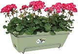 elho Barcelona Allin1 50 Balcony Planter with Dish and Rack Green view 3