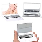 Mmrm Makeup Mirror, White Notebook Mini Laptops Mirror for Women