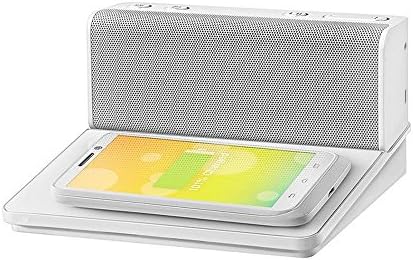 Portable Bluetooth Mini Speaker with Wireless Charging Station QI Compatible Dock for Phone - White The Ohm by Quirky