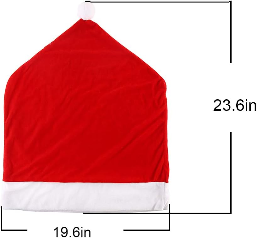 4pc Red Hat Dining Chair Slipcovers,Christmas Chair Back Covers Kitchen Chair Covers for Christmas Holiday Festival Decoration: Home & Kitchen