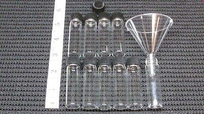 APGOLF Gold Mining 10 New 2 oz Glass Vials and Placer Gold Funnel