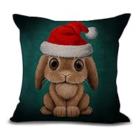 HomeTaste Decorative Throw Pillow Cover Rabbit Cushion Shell 18x18