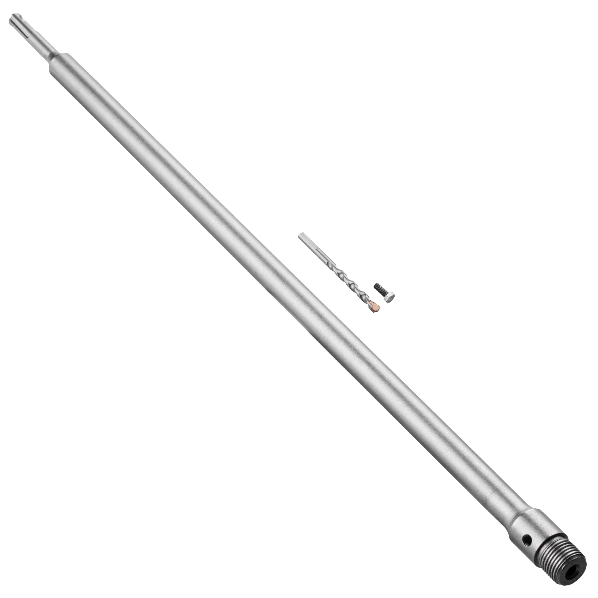 EffektWerk - SDS Plus Extension Shaft for Hollow Drill Bit - Large Connecting Rod 600mm Long W/ M22 x 2.0mm Thread, Center Drill & Screw for Reinforced Concrete, Brick & Stone Masonry
