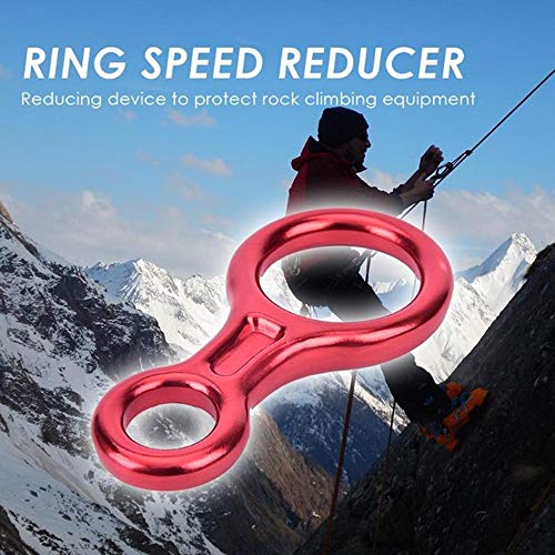 35KN 8 Shape Carabiner Descender Climbing Carabiners Abseiling Downhill Safety Ring Descender Aluminum Rescue Descender Outdoor Rock Climbing Carabiners Safety Device Climbing Equipment Random Color