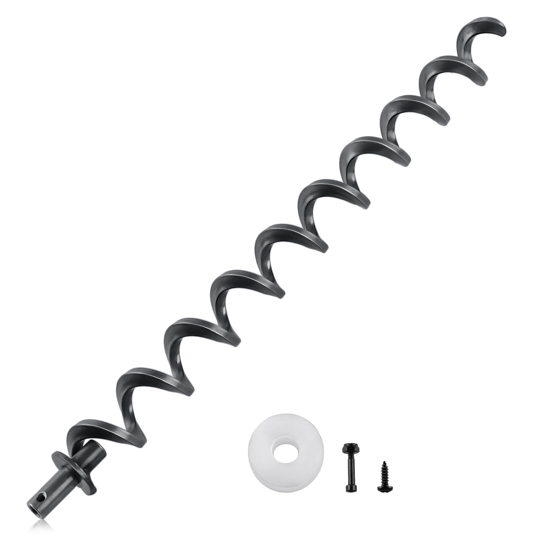 Photo 1 of 17 Inch Igniter Auger Shaft Push Rod and Auger Motor Bushing Replacement for Most Traeger, Camp Chef Pellet Grills, with 74072 Auger Motor Feeder Shaft Nut and Bolt Parts