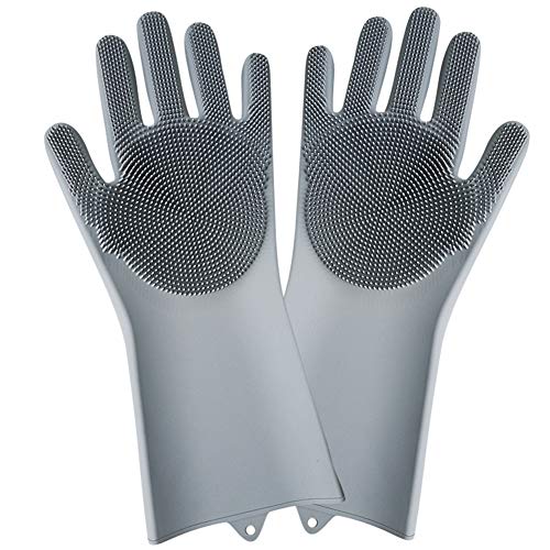 Dishwashing Gloves Silicone Gloves Silicone Cleaning Brush Dish Washing Sponge Great for Washing Dish, Kitchen, Car, Bathroom, Pet Hair Care and More