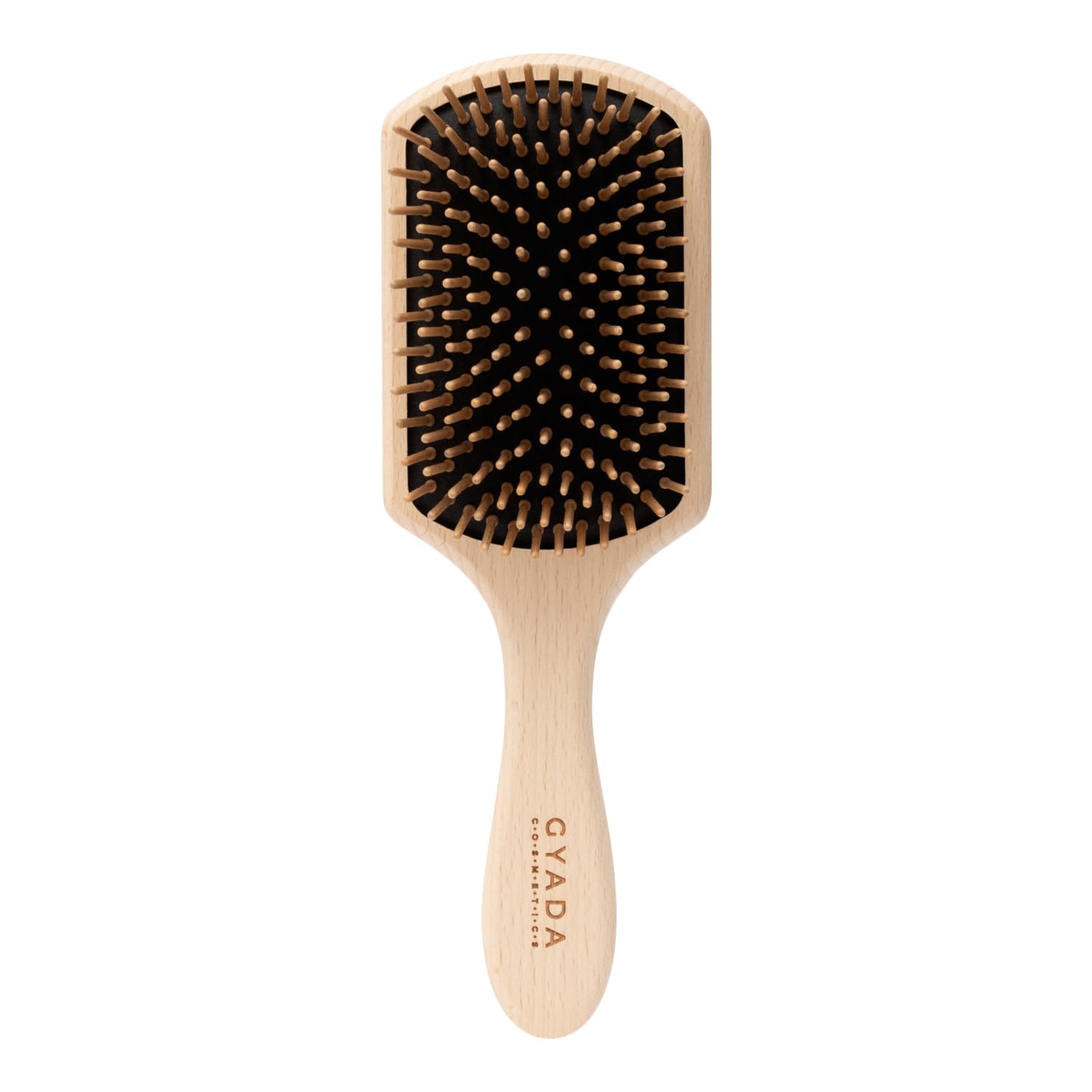 GYADA COSMETICS Large Rectangular Brush Ideal for Detangling Long Straight Hair, Stimulating and Massaging, Does Not Break and Not Electrification, Strengthens Hair Bulb, Beech Wood