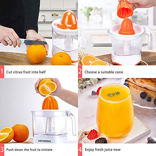 Electric Citrus Juicer with pulp control filter and dust proof cover