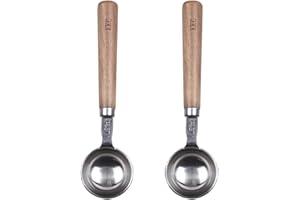 KKC HOME ACCENTS Wooden Handle Coffee Scoops 1 Tablespoon, Coffee Bean Scoops, Coffee Measuring Spoon For Ground Coffee,Coffee Beans,Loose Leaf Tea, 2 Pcs, Length 6.7"