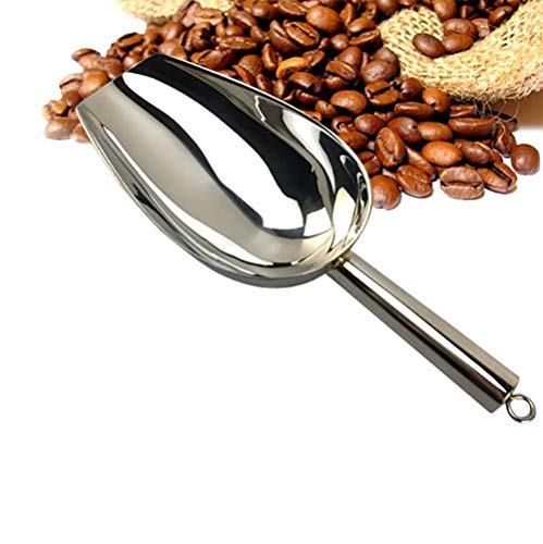 HouseHoo Stainless Steel Freezer, Scooper for Food, Popcorn Sweet Candy, Mirror Finish Metal Ice Scoop for Kitche, 8 inches, Silver - Thumbnail 4