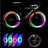 Drhob 2 pc Motorcycle Bicycle Silicone Wheel Luminous leaves Spoke Tyre LED Bright Light Bike Lamp Water Resistant(White goods, lighting red, green and blue colorful random)