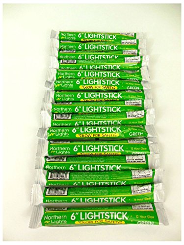 Lot of 15 Emergency Light Sticks 12 Hour Green Disaster Survival Halloween